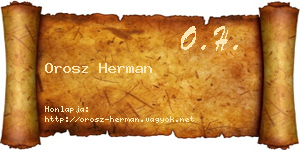 Orosz Herman névjegykártya