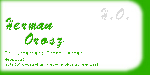 herman orosz business card